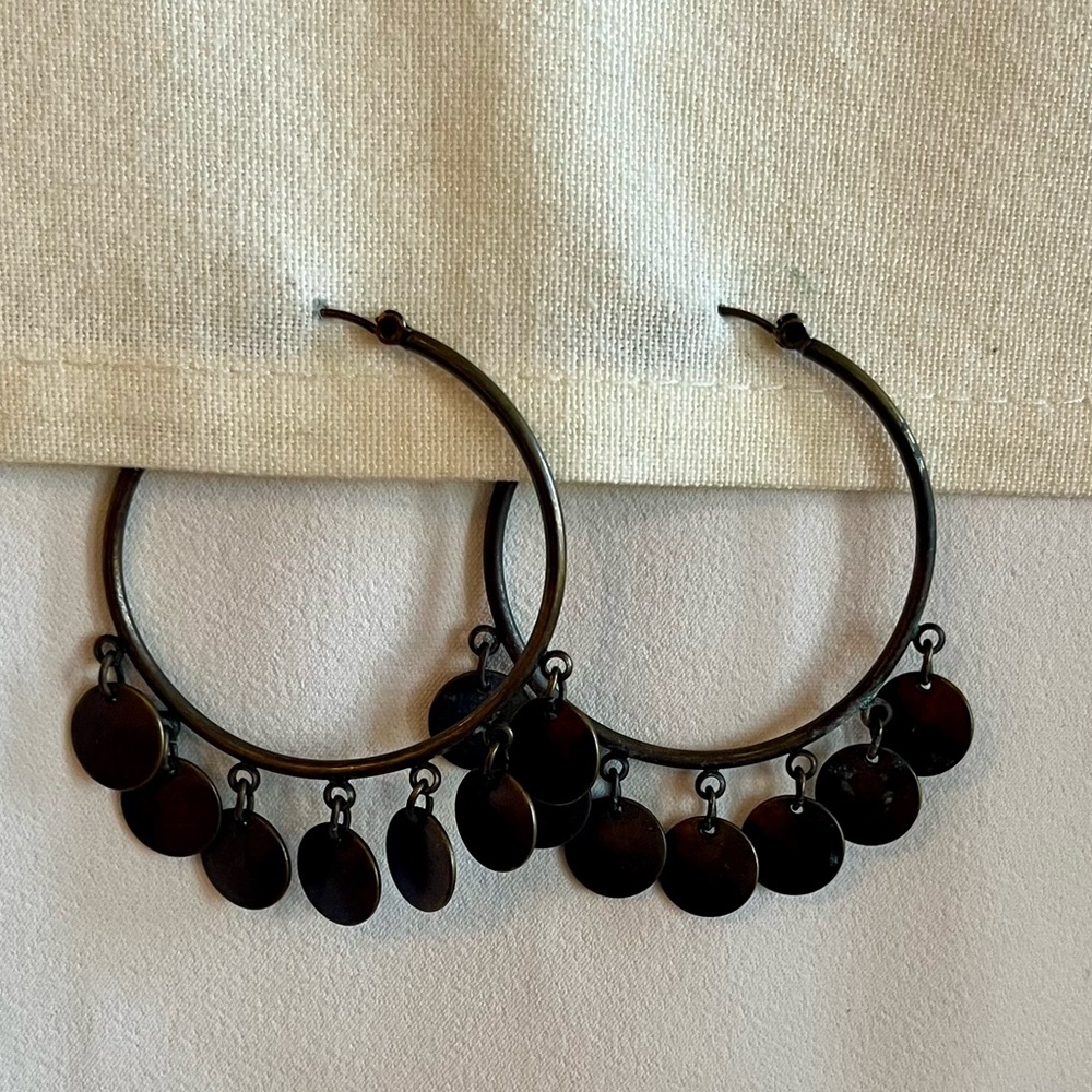 Vintage Robert Rose Hoop Earrings - Picture 5 of 16